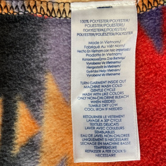 Ralph Lauren Chaps Fleece Southwestern Print Full Zip Vest L - Picture 7 of 10